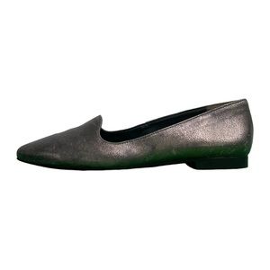 Paul Green Metallic Pewter Distressed Leather Flats